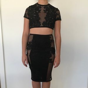 black lace dress
